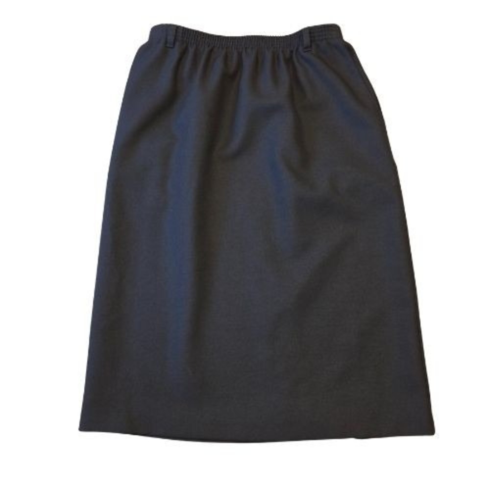 Alfred Dunner Womens‎ Black Pull On Elastic Waist Skirt Size 12 Knee Length Work